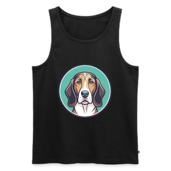 Norman Hound Chien Race Dessin animé Kawaii Clipart Animal de compagnie - Débardeur bio Premium Homme - noir - Devant - Michal (187cm)