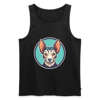 Péruvien Inca Orchidée Chien Race Dessin Animé Kawaii Pet - Débardeur bio Premium Homme - noir - Devant - Michal (187cm)