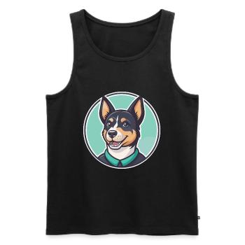 Perro De Presa Mallorquin Hunderasse Cartoon Kawaii - Männer Premium Bio Tank Top - Schwarz - Vorne - AI Model Male 178 light (178cm)