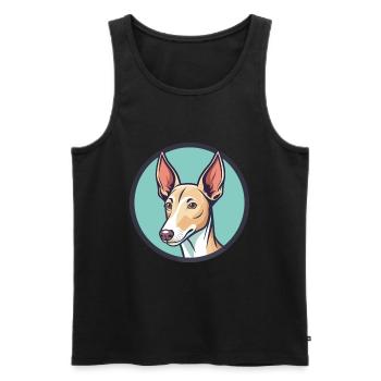 Podenco Ibicenco Chien Race Dessin animé Kawaii Clipart - Débardeur bio Premium Homme - noir - Devant - Michal (187cm)
