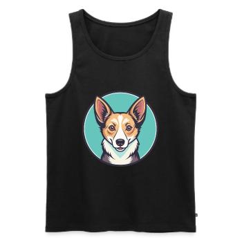 Portugiesische Podengo Hunderasse Karikatur Kawaii - Männer Premium Bio Tank Top - Schwarz - Vorne - Michal (187cm)