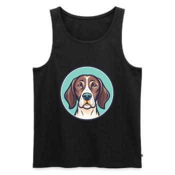 Chien d’arrêt portugais race dessin animé Kawaii - Débardeur bio Premium Homme - noir - Devant - Michal (187cm)