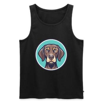 Pudelpointer Hund Rasse Cartoon Kawaii Clipart Haustier - Männer Premium Bio Tank Top - Schwarz - Vorne - AI Model Male 178 light (178cm)