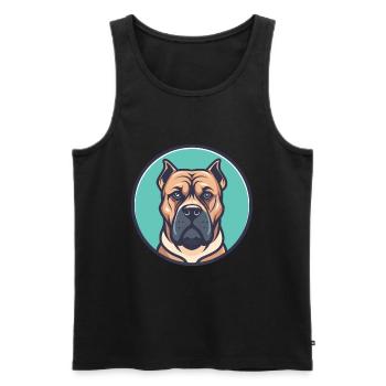 Perro De Presa Canario Hunderasse Cartoon Kawaii - Männer Premium Bio Tank Top - Schwarz - Vorne - AI Model Male 178 light (178cm)