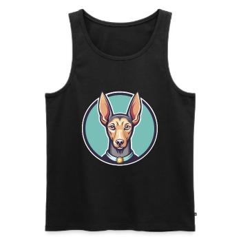 Pharaoh Hound Dog Breed Cartoon Kawaii Clipart Pet - Men's Premium Organic Tank Top - black - Front - AI Model Male 178 light (178cm)