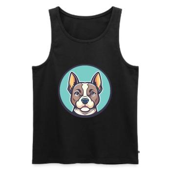 Phalene Chien Race Dessin Animé Personnage Kawaii Clipart - Débardeur bio Premium Homme - noir - Devant - Michal (187cm)