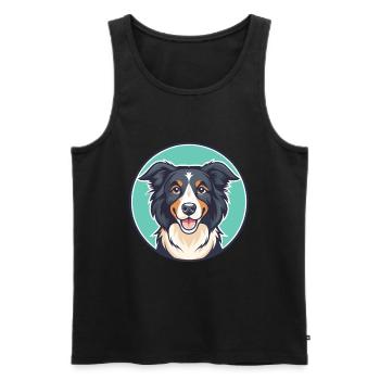 Chien de berger picard, race de chien, dessin animé, Kawaii, Clipart - Débardeur bio Premium Homme - noir - Devant - Michal (187cm)