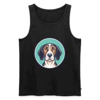 Pointer chien race dessin animé personnage Kawaii Clipart - Débardeur bio Premium Homme - noir - Devant - Michal (187cm)