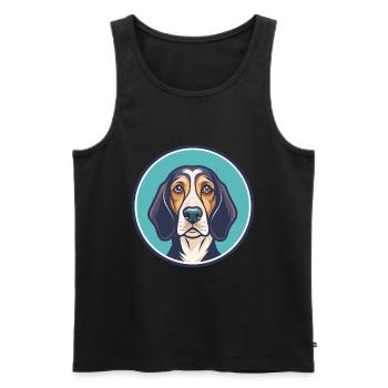 Poitevin Hound Dog Breed Cartoon Kawaii Clipart - Men's Premium Organic Tank Top - black - Front - Michal (187cm)
