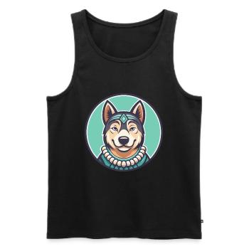 Polynesische Hunderasse Cartoon Kawaii Clipart Tier - Männer Premium Bio Tank Top - Schwarz - Vorne - Michal (187cm)