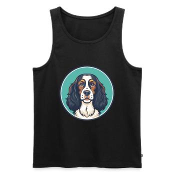Pont Audemer Epagneul Chien Race Dessin Animé Kawaii Pet - Débardeur bio Premium Homme - noir - Devant - Michal (187cm)
