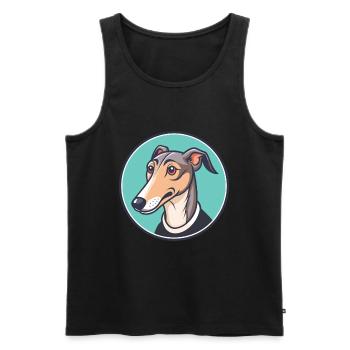 Rampur Greyhound Chien Race Dessin animé Kawaii Clipart - Débardeur bio Premium Homme - noir - Devant - Michal (187cm)