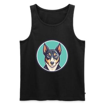 Rastreador Brasileiro Chien Race Dessin animé Kawaii Pet - Débardeur bio Premium Homme - noir - Devant - Michal (187cm)