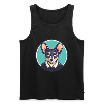 Ratonero Valenciano Race Chien Drôle Dessin Animé Kawaii - Débardeur bio Premium Homme - noir - Devant - Michal (187cm)