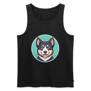 Rache Hund Rasse Cartoon Kawaii Clipart Tier Haustier - Männer Premium Bio Tank Top - Schwarz - Vorne - Michal (187cm)
