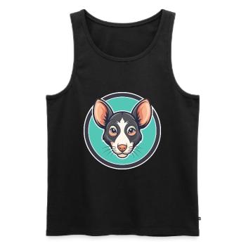Ratonero Murciano Race Chien Dessin animé Kawaii Clipart - Débardeur bio Premium Homme - noir - Devant - Michal (187cm)