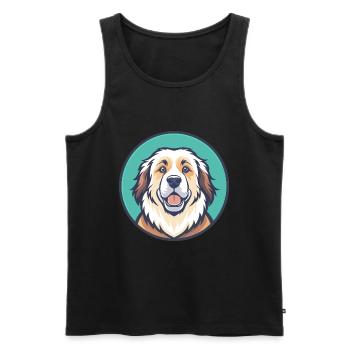 chien de montagne des Pyrénées Race Dessin animé Kawaii Clipart - Débardeur bio Premium Homme - noir - Devant - Michal (187cm)