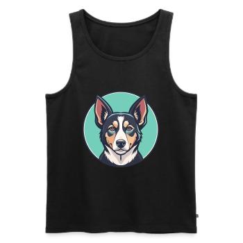 Russischer Harlekin Hund Hunderasse Karikatur Kawaii - Männer Premium Bio Tank Top - Schwarz - Vorne - Michal (187cm)