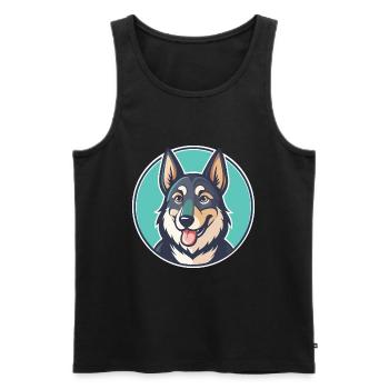 Saarlooswolfhond Hunderasse Cartoon Kawaii Clipart - Männer Premium Bio Tank Top - Schwarz - Vorne - Michal (187cm)