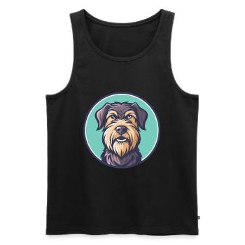 Terrier russe chien race dessin animé Kawaii Clipart - Débardeur bio Premium Homme - noir - Devant - Michal (187cm)