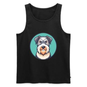 Sealyham Terrier Dog Breed Cartoon Kawaii Clipart - Men's Premium Organic Tank Top - black - Front - Michal (187cm)