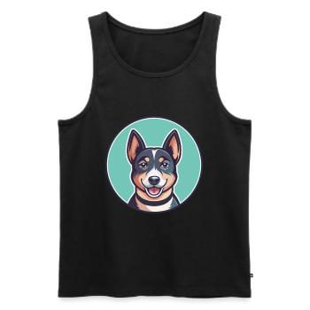 Sapsali Dog Breed Cartoon Character Kawaii Clipart - Men's Premium Organic Tank Top - black - Front - Michal (187cm)