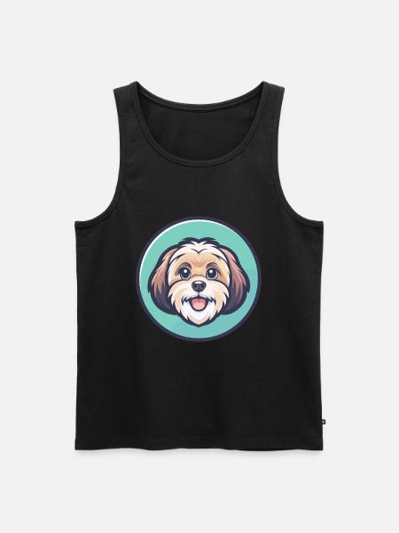 ShihPoo Dog Breed Cartoon Character Kawaii Clipart - Men's Premium Organic Tank Top - black