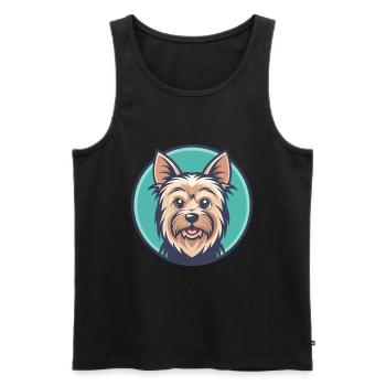 Silky Terrier Hund Rasse Cartoon Kawaii Clipart Haustier - Männer Premium Bio Tank Top - Schwarz - Vorne - Michal (187cm)