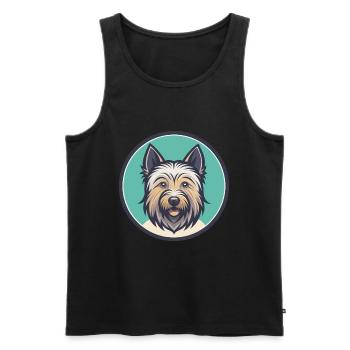 Skye Terrier Dog Breed Cartoon Kawaii Clipart Pet - Men's Premium Organic Tank Top - black - Front - Michal (187cm)