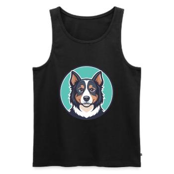 Slovensky Cuvac chien race dessin animé Kawaii Clipart - Débardeur bio Premium Homme - noir - Devant - Michal (187cm)