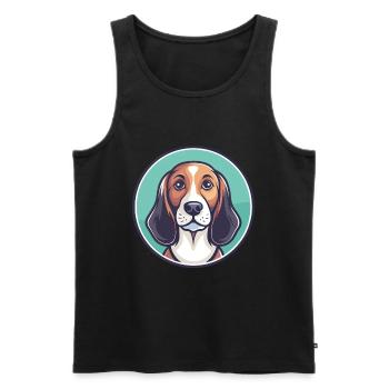 Smaland Hound Hund Rasse Cartoon Kawaii Clipart Haustier - Männer Premium Bio Tank Top - Schwarz - Vorne - AI Model Male 178 light (178cm)