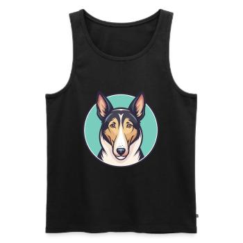 Smooth Collie Dog Breed Cartoon Kawaii Clipart Pet - Men's Premium Organic Tank Top - black - Front - AI Model Male 178 light (178cm)