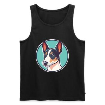 Renard Terrier Lisse Race Chien Dessin Animé Kawaii - Débardeur bio Premium Homme - noir - Devant - Michal (187cm)
