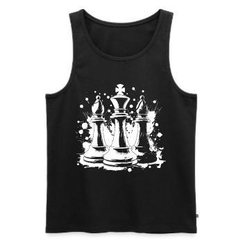 Fou et roi des échecs - Débardeur bio Premium Homme - noir - Devant - AI Model Male 178 light (178cm)