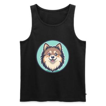 Spitz Hund Rasse Cartoon Kawaii Clipart Tier Haustier - Männer Premium Bio Tank Top - Schwarz - Vorne - Michal (187cm)