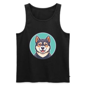 Taigan Dog Breed Cartoon Kawaii Clipart Animal Pet - Men's Premium Organic Tank Top - black - Front - Michal (187cm)
