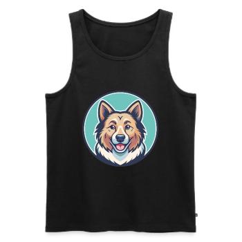 Tang Dog Breed Cartoon Kawaii Clipart Illustration - Men's Premium Organic Tank Top - black - Front - Michal (187cm)
