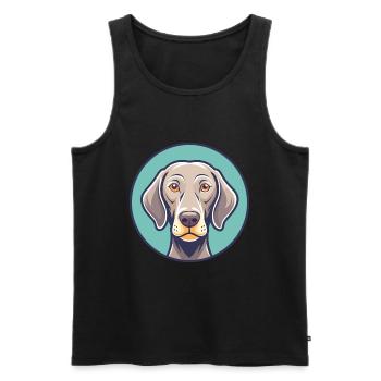 Weimaraner Hund Rasse Cartoon Kawaii Clipart Tier - Männer Premium Bio Tank Top - Schwarz - Vorne - AI Model Male 178 light (178cm)