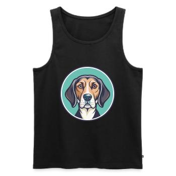 St Hubert Jura Hound Dog Breed Cartoon Kawaii Pet - Men's Premium Organic Tank Top - black - Front - AI Model Male 178 light (178cm)