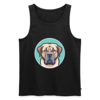 Spanish Mastiff Dog Breed Cartoon Kawaii Clipart - Men's Premium Organic Tank Top - black - Front - Michal (187cm)