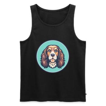 Sussex Spaniel Dog Breed Cartoon Kawaii Clipart - Men's Premium Organic Tank Top - black - Front - Michal (187cm)