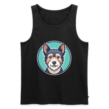 Teddy Roosevelt Terrier Dog Breed Cartoon Kawaii - Men's Premium Organic Tank Top - black - Front - AI Model Male 178 light (178cm)