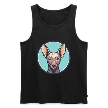 Xoloitzcuintle Dog Breed Cartoon Kawaii Clipart - Men's Premium Organic Tank Top - black - Front - Michal (187cm)