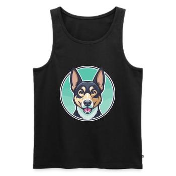 Suisse Laufhund Chien Race Dessin animé Kawaii Clipart - Débardeur bio Premium Homme - noir - Devant - Michal (187cm)