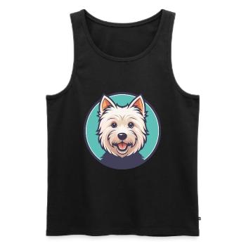 West Highland White Terrier Hund Rasse Cartoon Haustier - Männer Premium Bio Tank Top - Schwarz - Vorne - Michal (187cm)