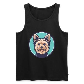 Yorkshire Terrier Dog Breed Cartoon Kawaii Clipart - Men's Premium Organic Tank Top - black - Front - AI Model Male 178 light (178cm)
