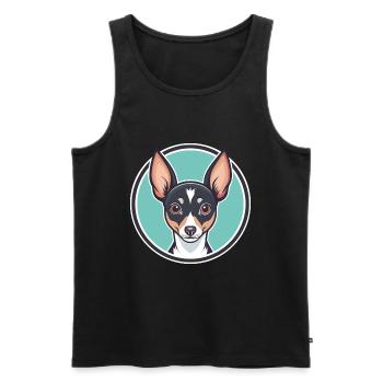 Jouet Fox Terrier Chien Race Dessin animé Kawaii Clipart - Débardeur bio Premium Homme - noir - Devant - Michal (187cm)