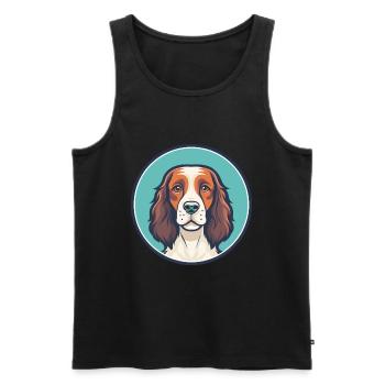 Welsh Springer Spaniel Chien Race Dessin Animé Kawaii - Débardeur bio Premium Homme - noir - Devant - Michal (187cm)
