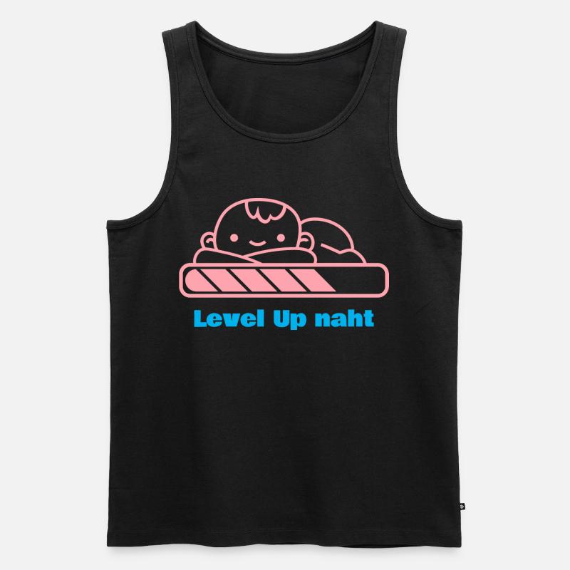 Level Up, Bald-Papa! - Männer Premium Bio Tank Top - Schwarz