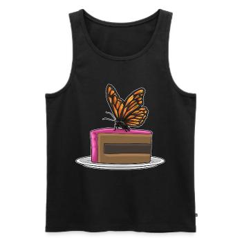 Gâteau Papillon - Débardeur bio Premium Homme - noir - Devant - Michal (187cm)